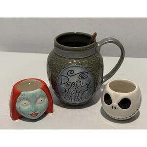 Disney Tim Burtons The Nightmare Before Christmas 4 Pieces Ceramic
